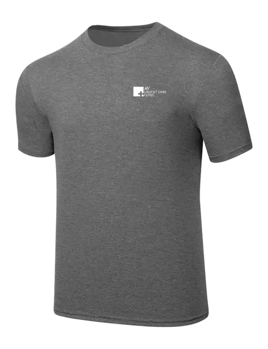 Simply Soft Heathered Medium Grey 4.5oz  Poly/Combed Ring Spun Cotton T-Shirt w/My Urgent Care Logo