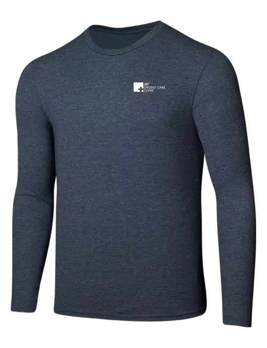Seriously Soft Heathered Navy Long Sleeve T-Shirt w/My Urgent Care Logo