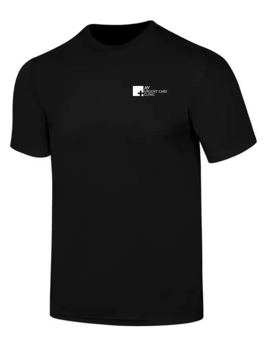 Simply Soft Black 4.5oz  Poly/Combed Ring Spun Cotton T-Shirt w/My Urgent Care Logo