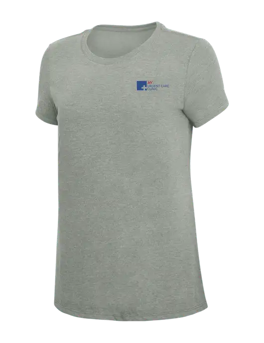 Womens Simply Soft Grey Frost 4.5oz  Poly/Combed Ring Spun Cotton T-Shirt w/My Urgent Care Logo