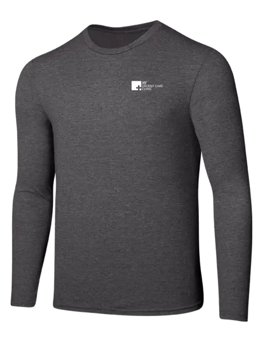 Seriously Soft Heathered Charcoal Long Sleeve T-Shirt w/My Urgent Care Logo