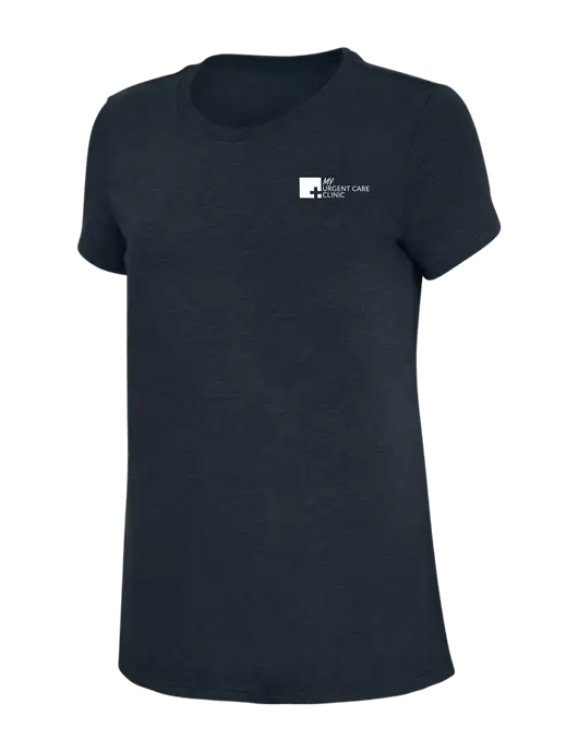 Womens Simply Soft Navy 4.5oz Poly/Combed Ring Spun Cotton T-Shirt w/My Urgent Care Logo