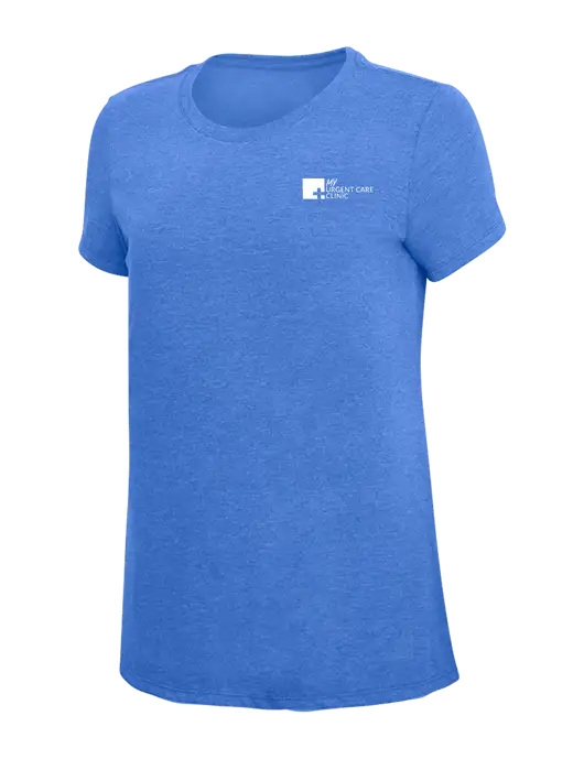 Womens Simply Soft Royal Frost 4.5oz  Poly/Combed Ring Spun Cotton T-Shirt w/My Urgent Care Logo