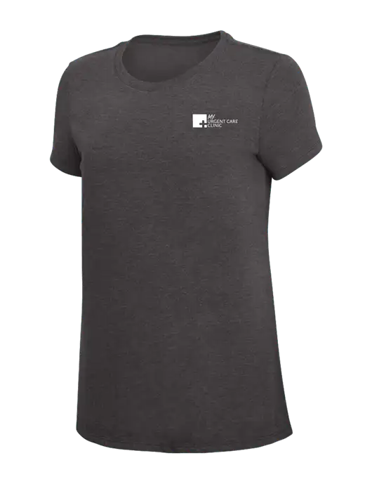 Womens Simply Soft Heather Charcoal 4.5oz  Poly/Combed Ring Spun Cotton T-Shirt w/My Urgent Care Logo