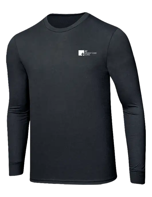 Simply Soft Long Sleeve Black Frost 4.5 oz, Poly/Combed Ring Spun Cotton T-Shirt w/My Urgent Care Logo