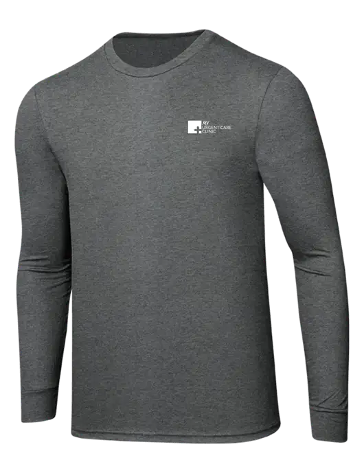 Simply Soft Long Sleeve Medium Grey Frost 4.5 oz, Poly/Combed Ring Spun Cotton T-Shirt w/My Urgent Care Logo