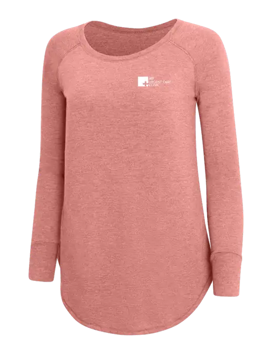 Womens Perfect Wide Collar Tunic Tri-Blend Blush Frost 4.5 oz T-Shirt w/My Urgent Care Logo