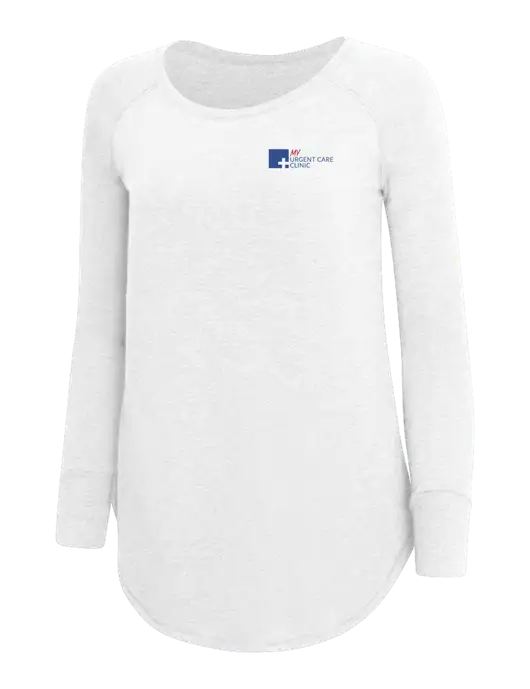 Womens Perfect Wide Collar Tunic Tri-Blend White 4.5 oz T-Shirt w/My Urgent Care Logo