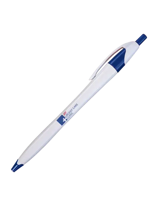 Novella White/Royal Classic Pen - Blue Ink w/My Urgent Care Logo