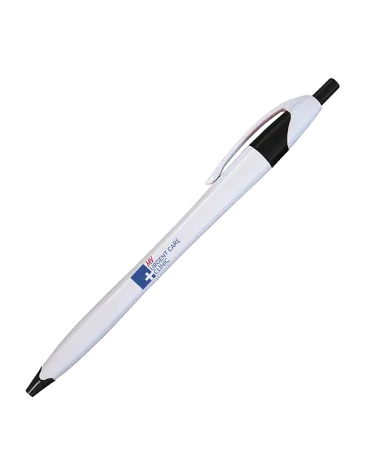 Novella White/Black Classic Pen - Blue Ink w/My Urgent Care Logo