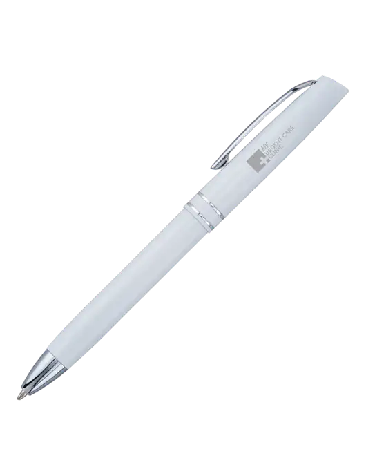 White Anguilla Black Ink Pen w/My Urgent Care Logo