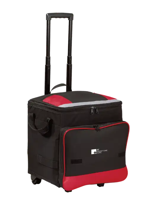 Red Rolling Cooler w/My Urgent Care Logo