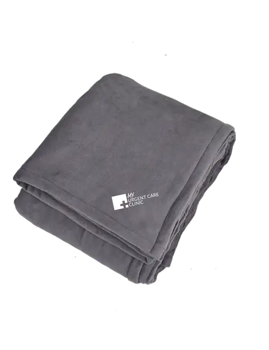 Oversized Graphite Ultra Plush Blanket Graphite w/My Urgent Care Logo