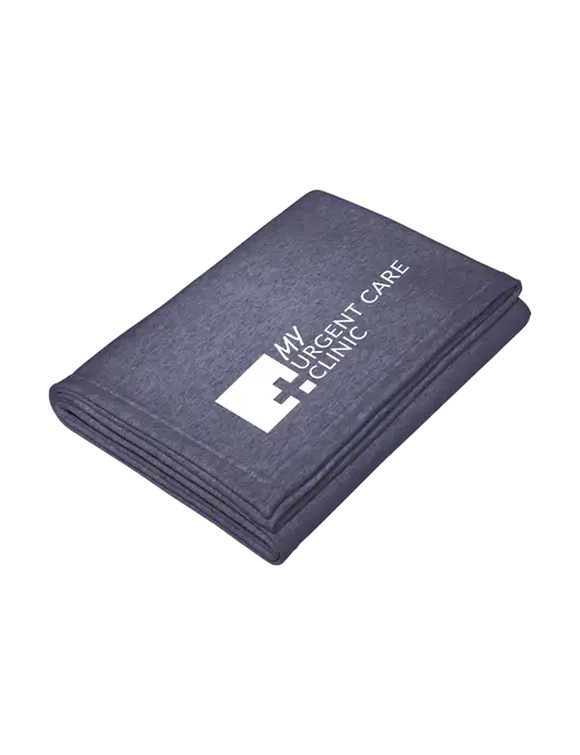 Core Heather Navy Fleece Sweatshirt Blanket w/My Urgent Care Logo