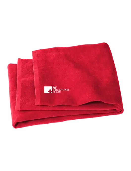 Red Beach Towel w/My Urgent Care Logo
