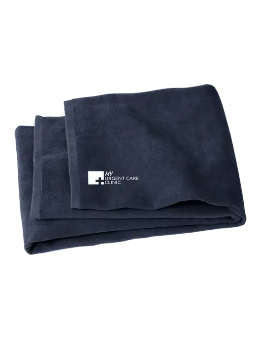 Navy Beach Towel w/My Urgent Care Logo