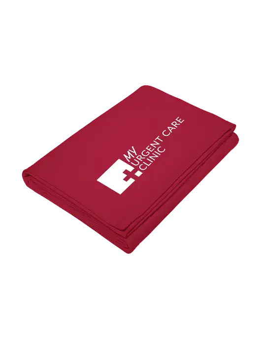 Core Red Fleece Sweatshirt Blanket w/My Urgent Care Logo