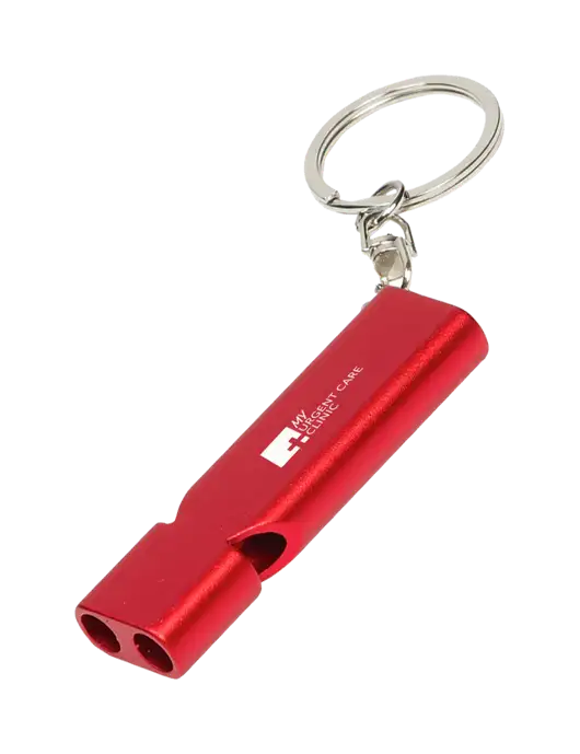 Quick Alert Red Safety Whistle w/My Urgent Care Logo