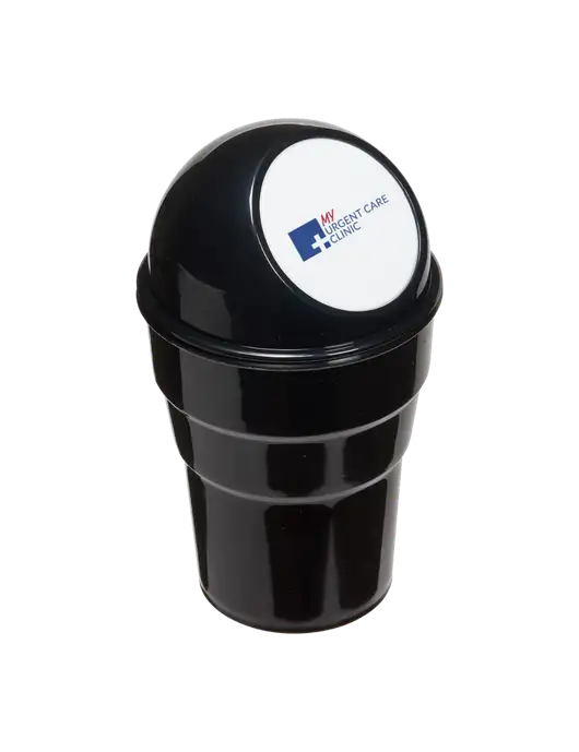 Black Car Cup Holder Trash Can w/My Urgent Care Logo