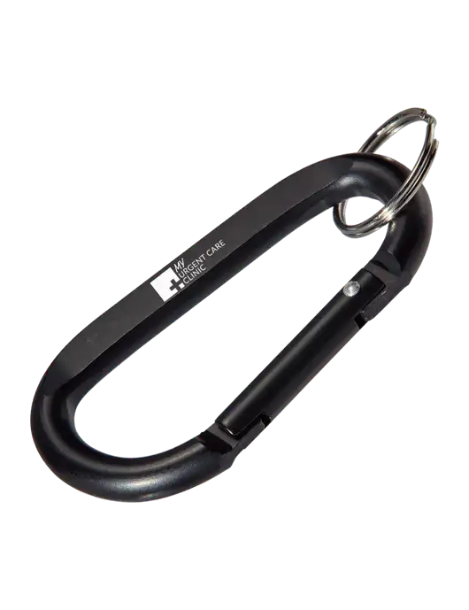Black Carabiner & Key Ring w/My Urgent Care Logo