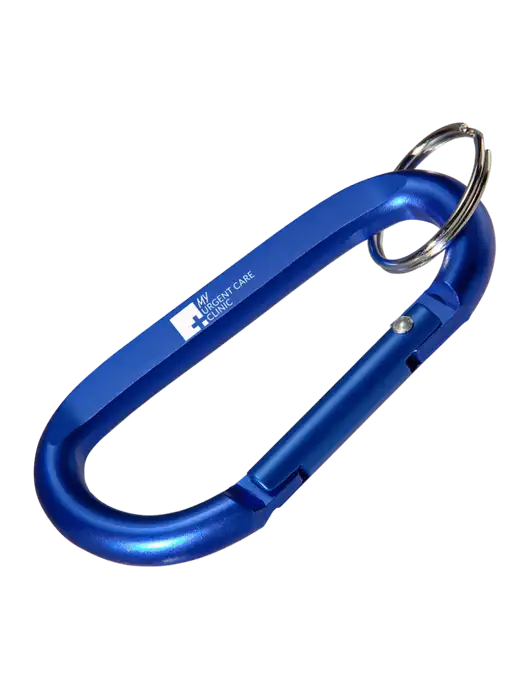 Blue Carabiner & Key Ring w/My Urgent Care Logo