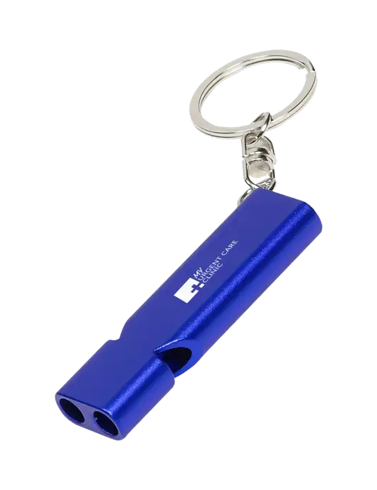Quick Alert Blue Safety Whistle w/My Urgent Care Logo