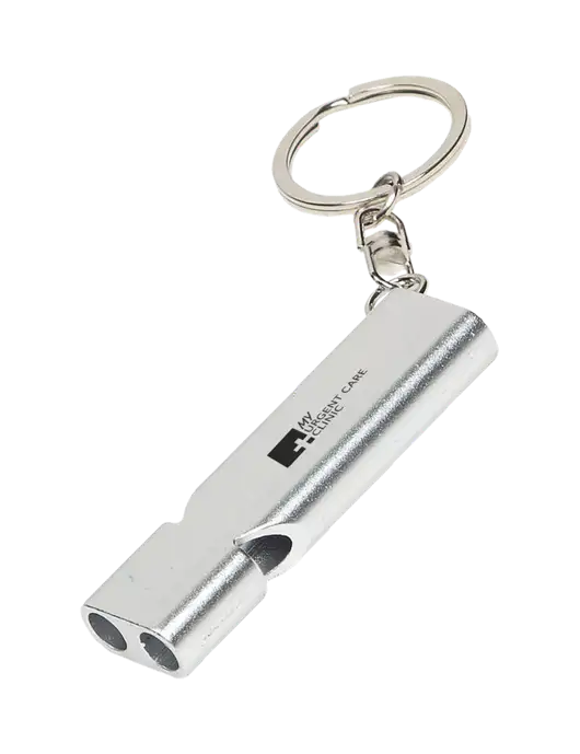 Quick Alert Silver Safety Whistle w/My Urgent Care Logo