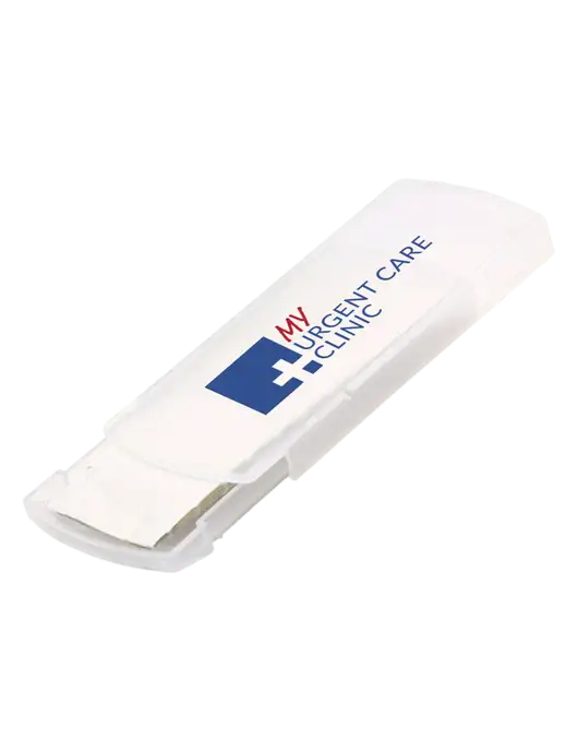 Slide Right Clear Bandage Dispenser w/My Urgent Care Logo