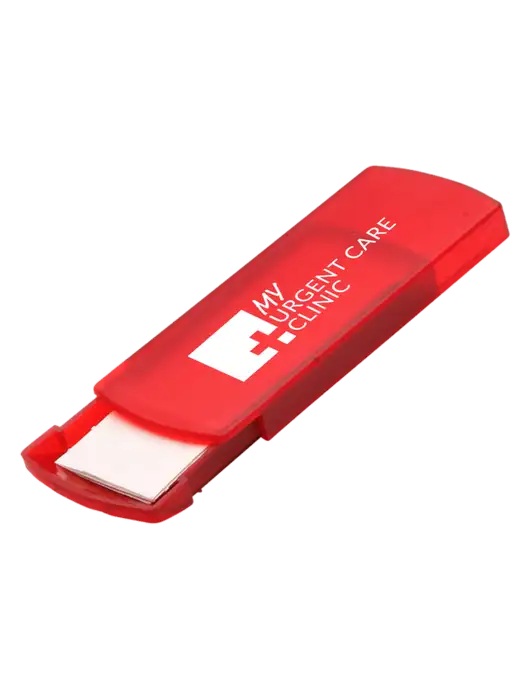 Slide Right Red Bandage Dispenser w/My Urgent Care Logo