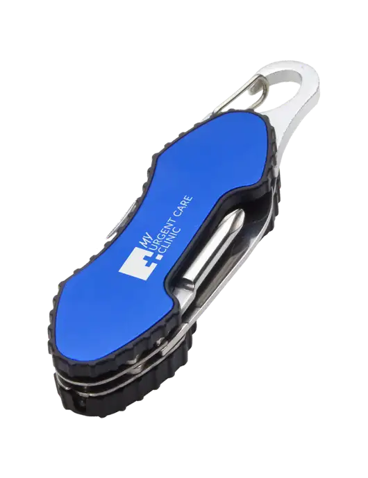 Blue 6 in 1 Tool with Carabiner w/My Urgent Care Logo