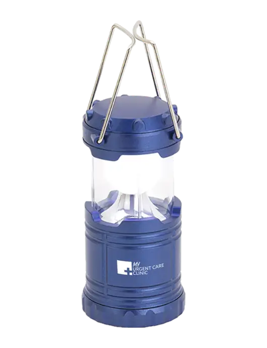 Blue Mini Retro Lantern w/My Urgent Care Logo