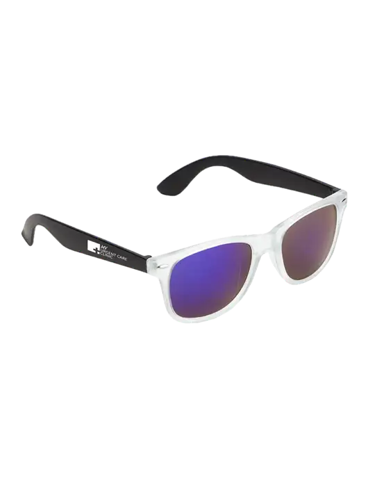 Key West Black Mirrored Sunglasses w/My Urgent Care Logo