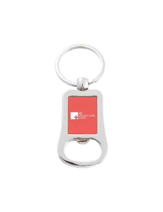 Silver & Red Bottle Opener Keychain w/My Urgent Care Logo