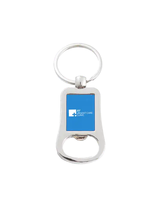 Silver & Blue Bottle Opener Keychain w/My Urgent Care Logo