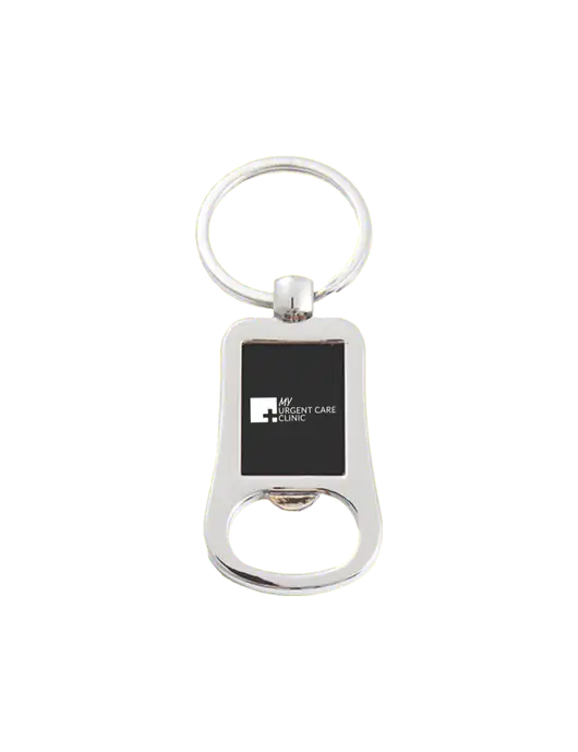 Silver & Black Bottle Opener Keychain w/My Urgent Care Logo