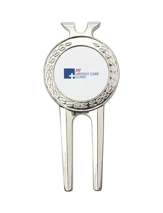 Silver Divot Tool, 1.5 x 3 w/My Urgent Care Logo