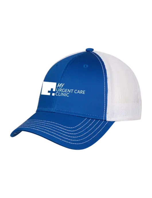 Royal & White Mesh Trucker Cap Snap Back w/My Urgent Care Logo