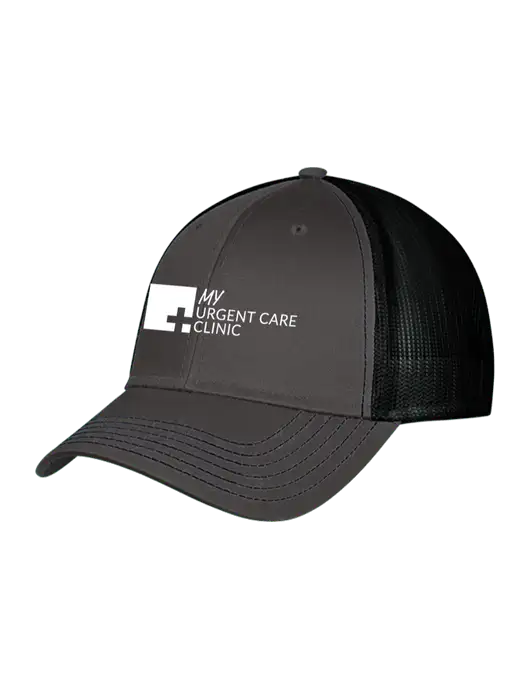 Charcoal & Black Mesh Trucker Cap Snap Back w/My Urgent Care Logo