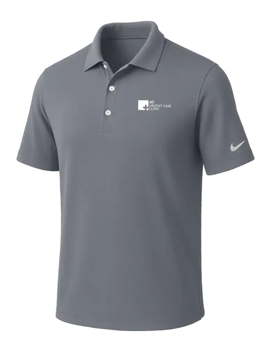 NIKE Medium Grey Dri-Fit Micro Pique Polo w/My Urgent Care Logo
