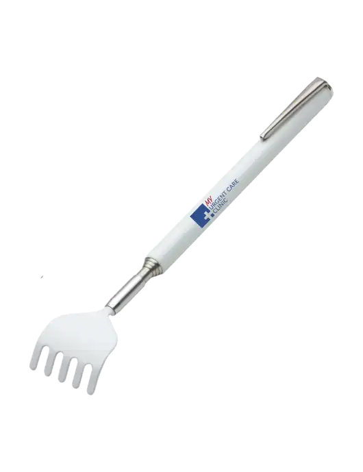 Telescopic White Back Scratcher w/My Urgent Care Logo