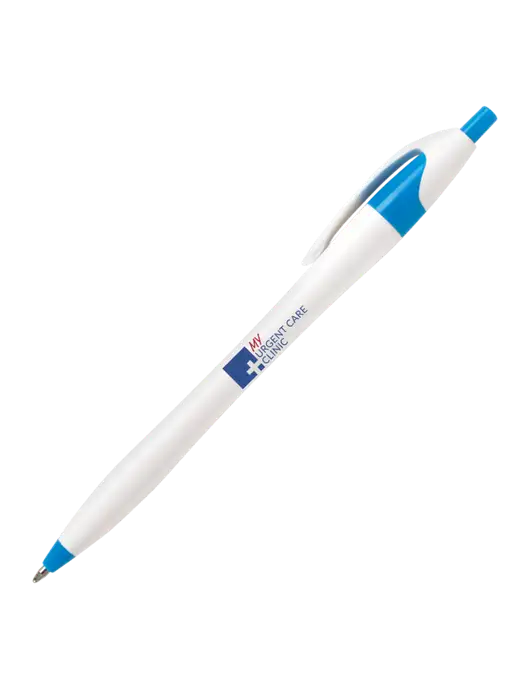 Novella Sapphire Blue/White Splash Pen - Blue Ink w/My Urgent Care Logo