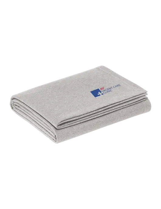 Recycled Light Heather Grey Blanket w/My Urgent Care Logo
