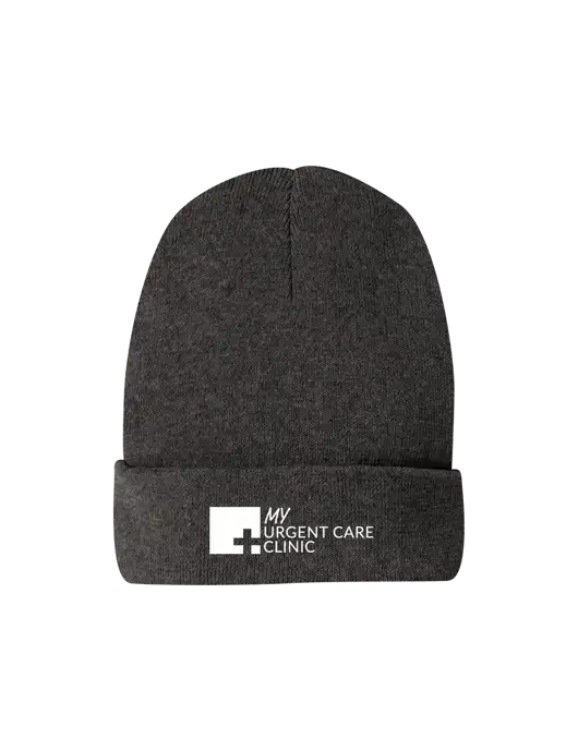 Recycled Charcoal Heather Beanie w/My Urgent Care Logo