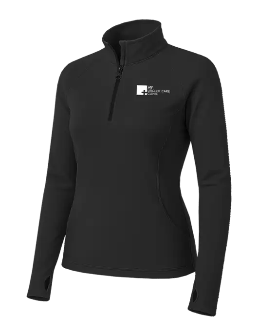 Charcoal Grey Womens Sport Wick Stretch 1/4 Zip Pullover w/My Urgent Care Logo