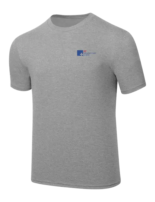 Simply Soft Heathered Light Grey 4.5oz  Poly/Combed Ring Spun Cotton T-Shirt w/My Urgent Care Logo