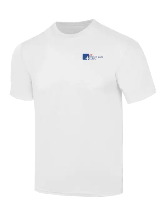 Simply Soft White 4.5oz  Poly/Combed Ring Spun Cotton T-Shirt w/My Urgent Care Logo