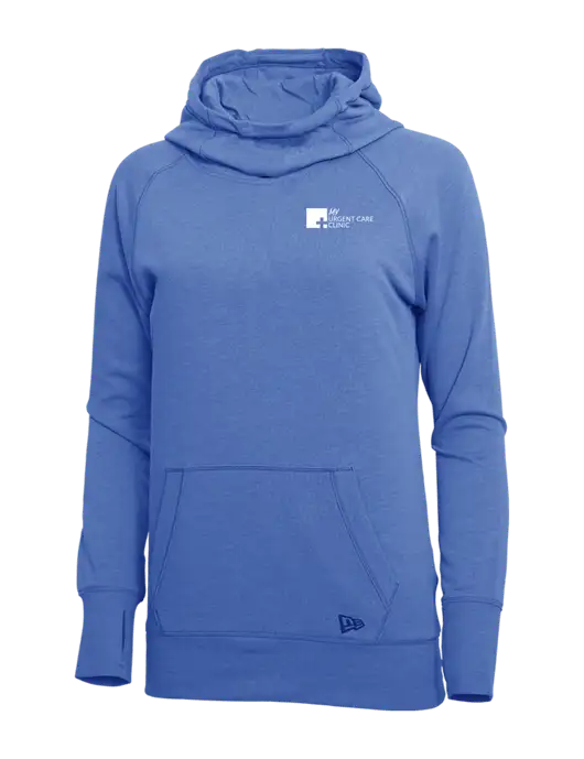 New Era Royal Heather Womens Tri-Blend Fleece Pullover Hoodie w/My Urgent Care Logo