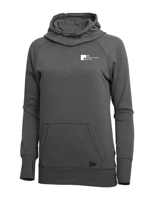 New Era Black Heather Womens Tri-Blend Fleece Pullover Hoodie w/My Urgent Care Logo