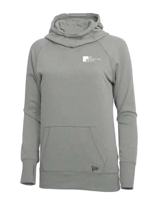 New Era Shadow Grey Heather Womens Tri-Blend Fleece Pullover Hoodie w/My Urgent Care Logo