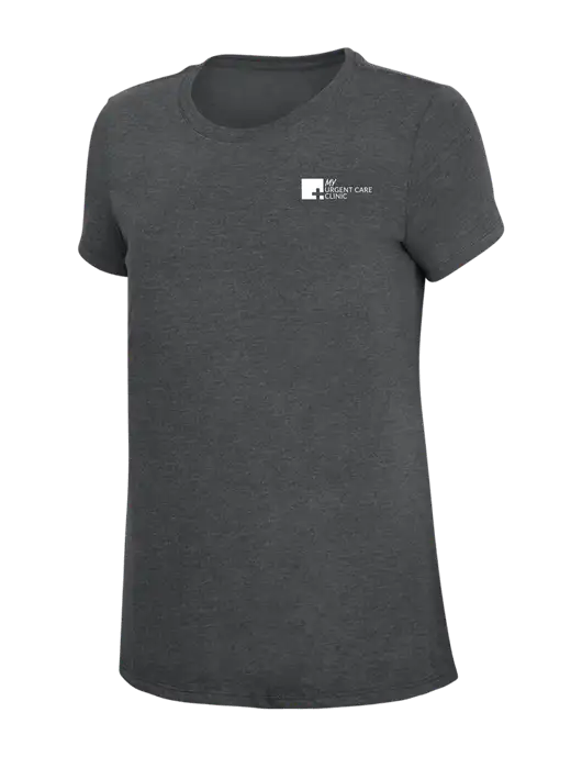 Womens Simply Soft Charcoal 4.5oz Poly/Combed Ring Spun Cotton T-Shirt w/My Urgent Care Logo